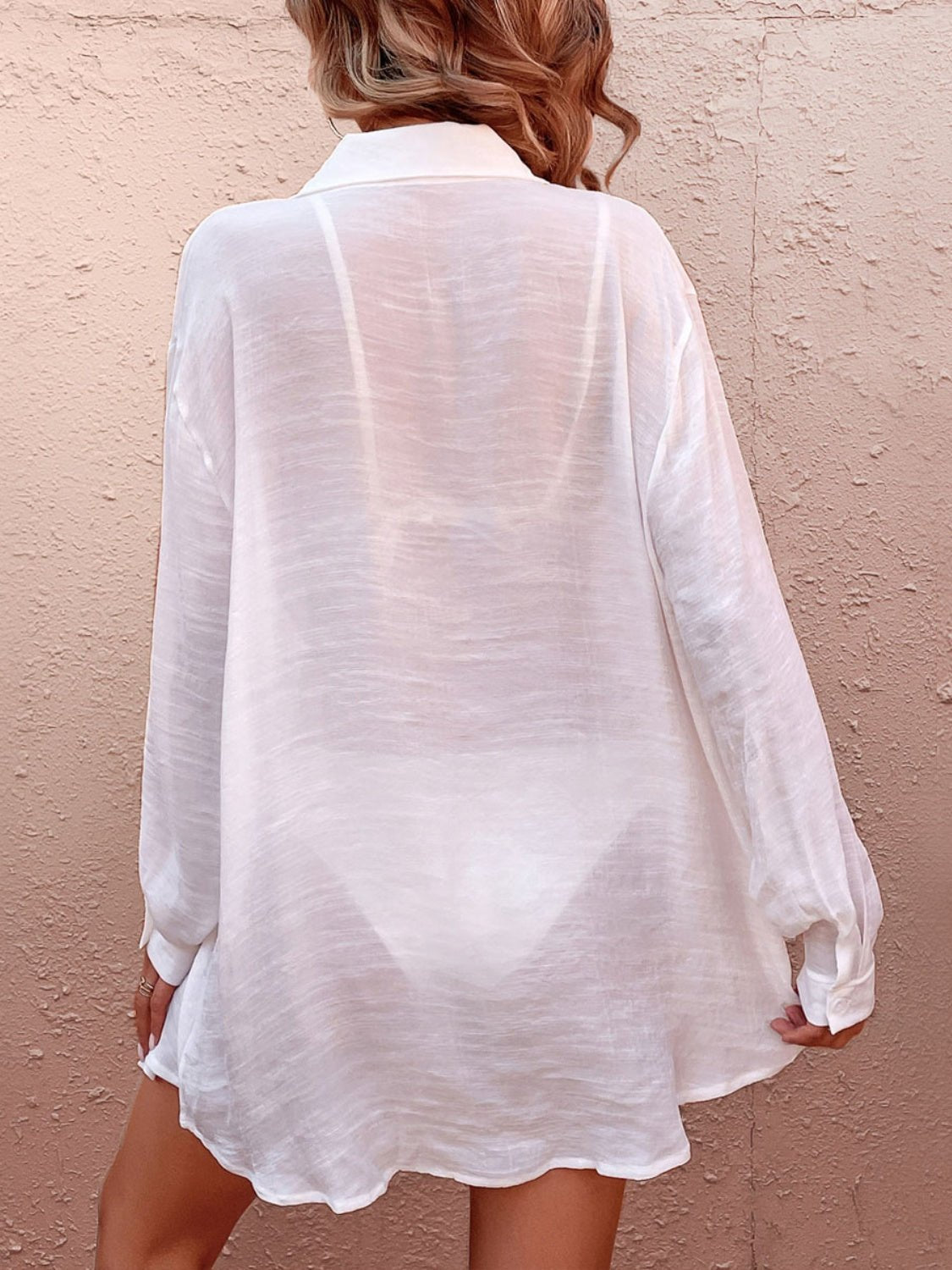 Pocketed Dropped Shoulder Cover Up - Fashion Girl Online Store