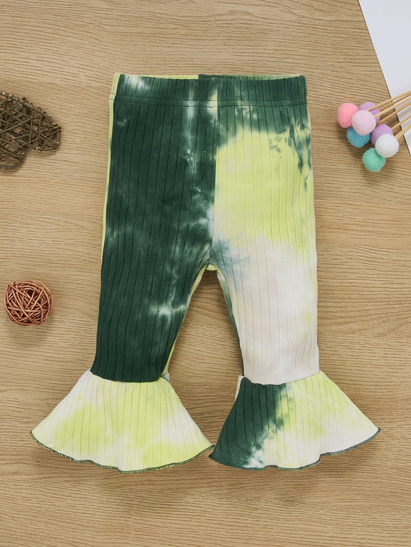 Baby Girl Tie-Dye Ribbed Bell Sleeve Top and Bell Bottoms Set Age: 3-24mo - Fashion Girl Online Store
