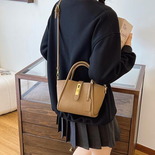 Contrast PU Leather Crossbody Bag - Fashion Girl Online Store