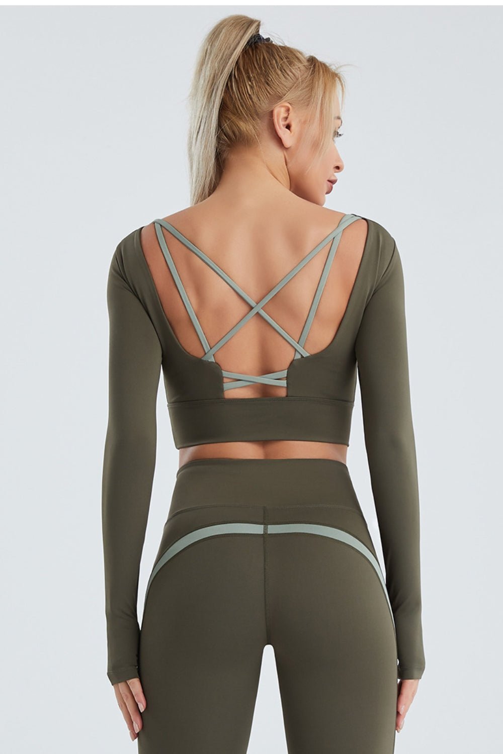 Crisscross Cropped Sports Top - Fashion Girl Online Store