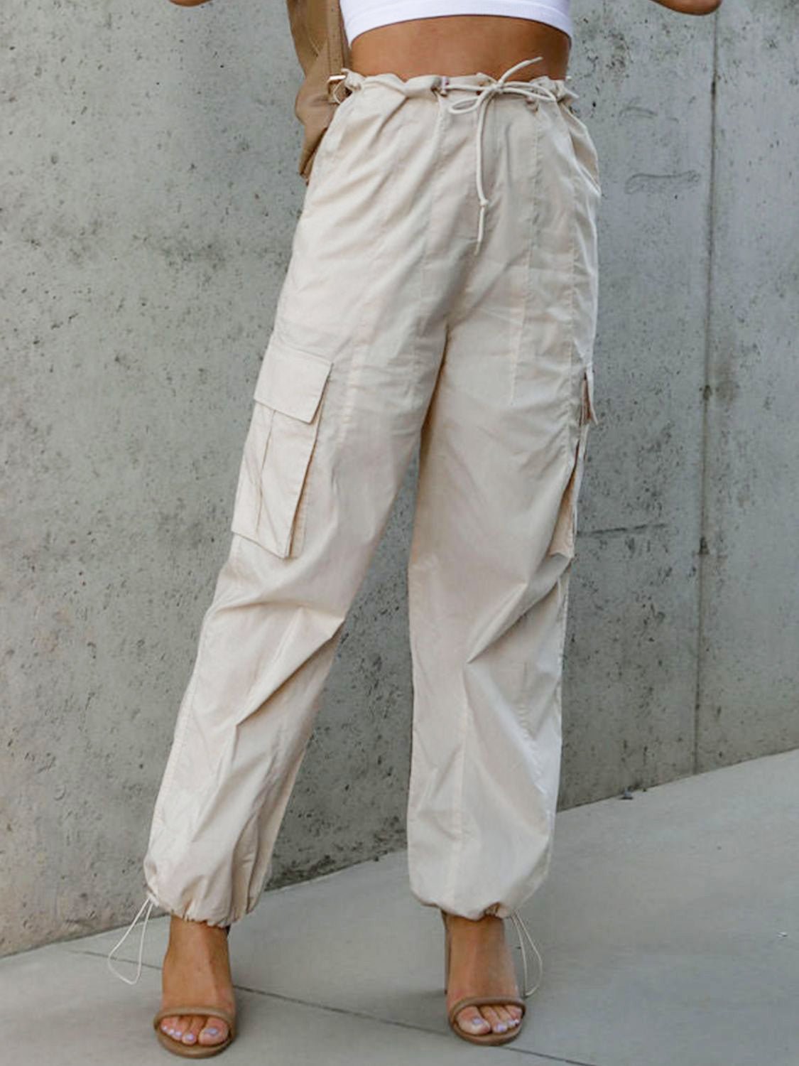 Drawstring Pants with Pockets - Fashion Girl Online Store