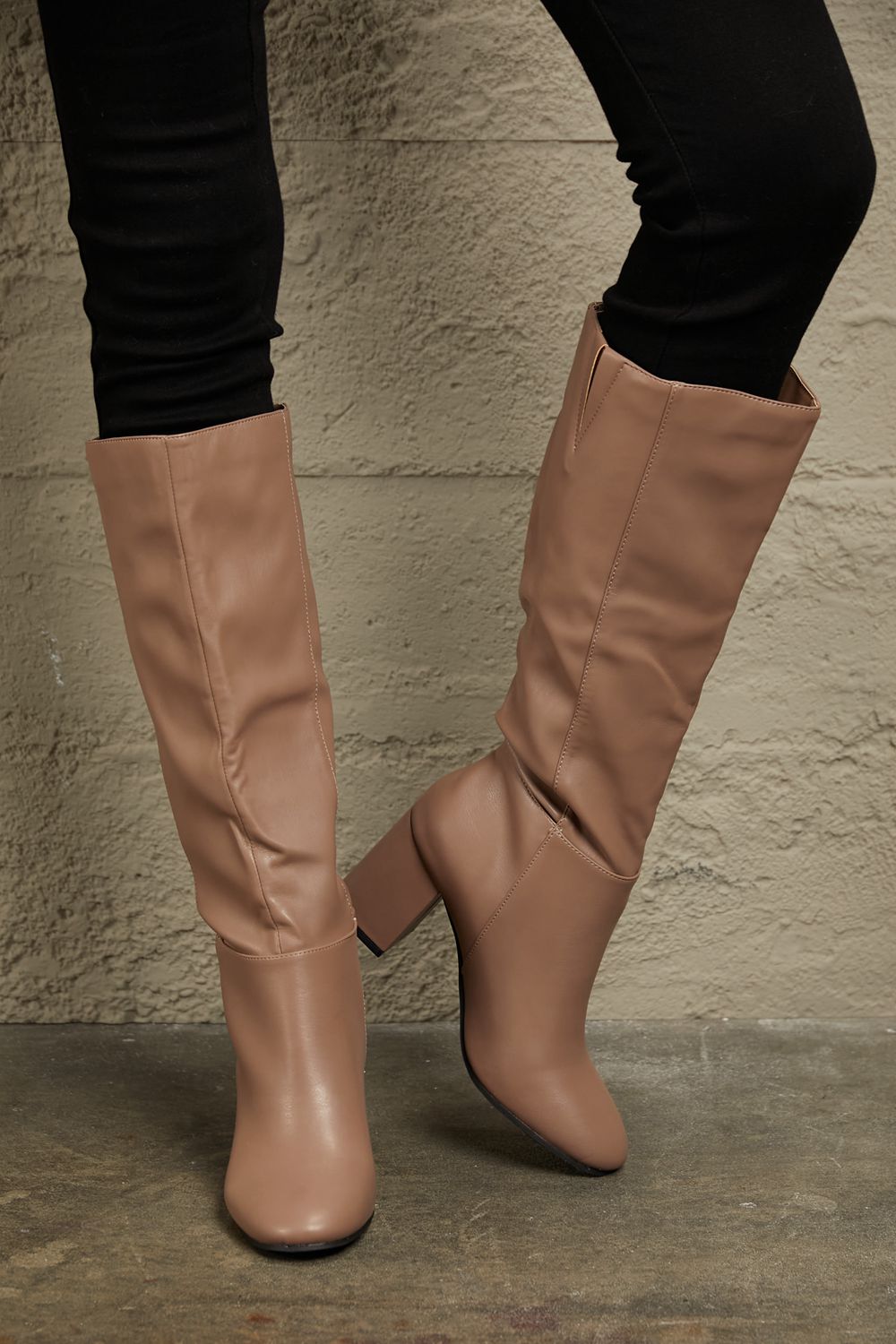 East Lion Corp Block Heel Knee High Boots - Fashion Girl Online Store