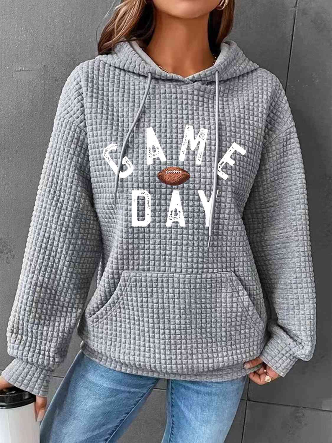 Full Size GAME DAY Graphic Drawstring Hoodie - Fashion Girl Online Store