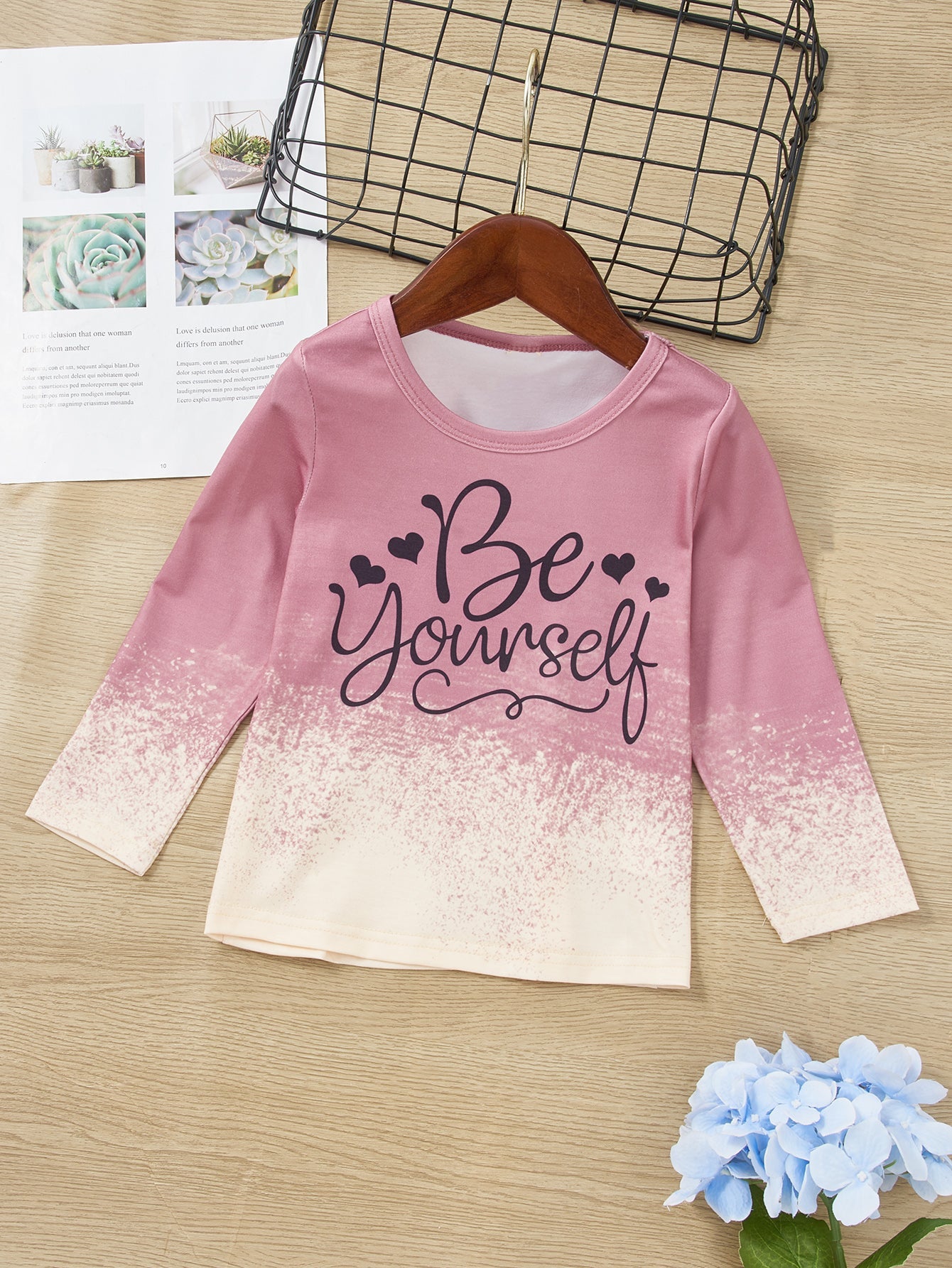 Girls BE YOURSELF T-Shirt and Bell Bottom Jeans Set Age: 18m-6yr - Fashion Girl Online Store