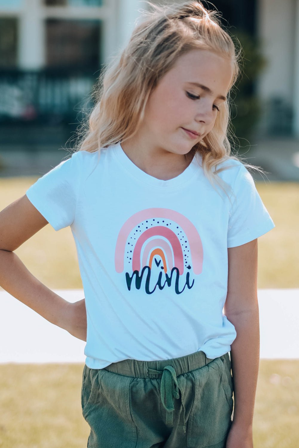 Girls Graphic Round Neck Tee Shirt - Fashion Girl Online Store