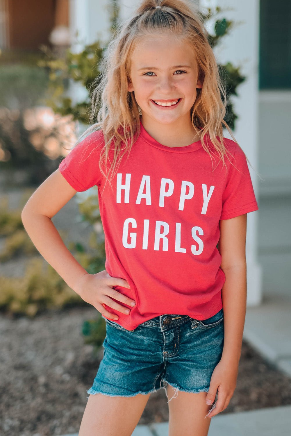 Girls Letter Graphic Short Sleeve T-Shirt - Fashion Girl Online Store