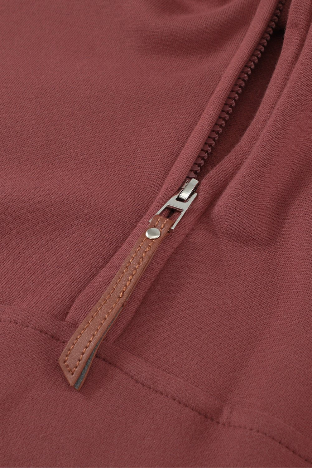 Half Zip Patch Pocket Drawstring Hoodie - Fashion Girl Online Store