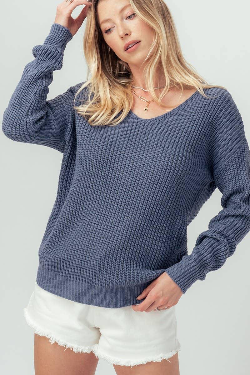Joette Open Back Sweater - Fashion Girl Online Store