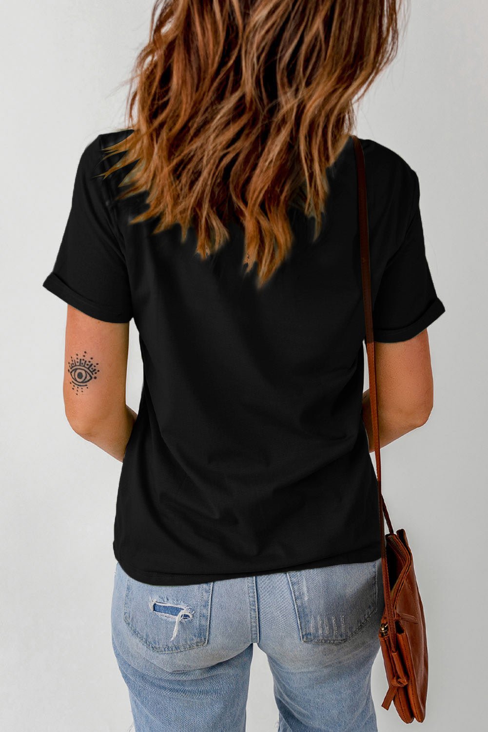 Letter Graphic Short Sleeve T-Shirt - Fashion Girl Online Store