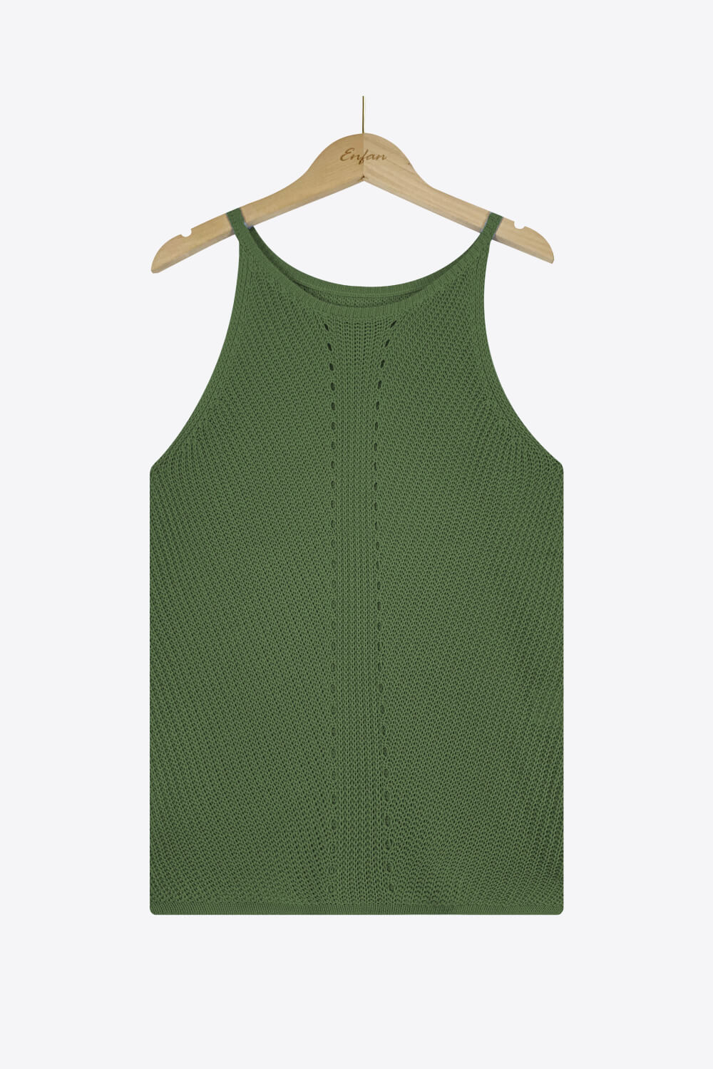 Openwork Grecian Neck Knit Tank Top - Fashion Girl Online Store