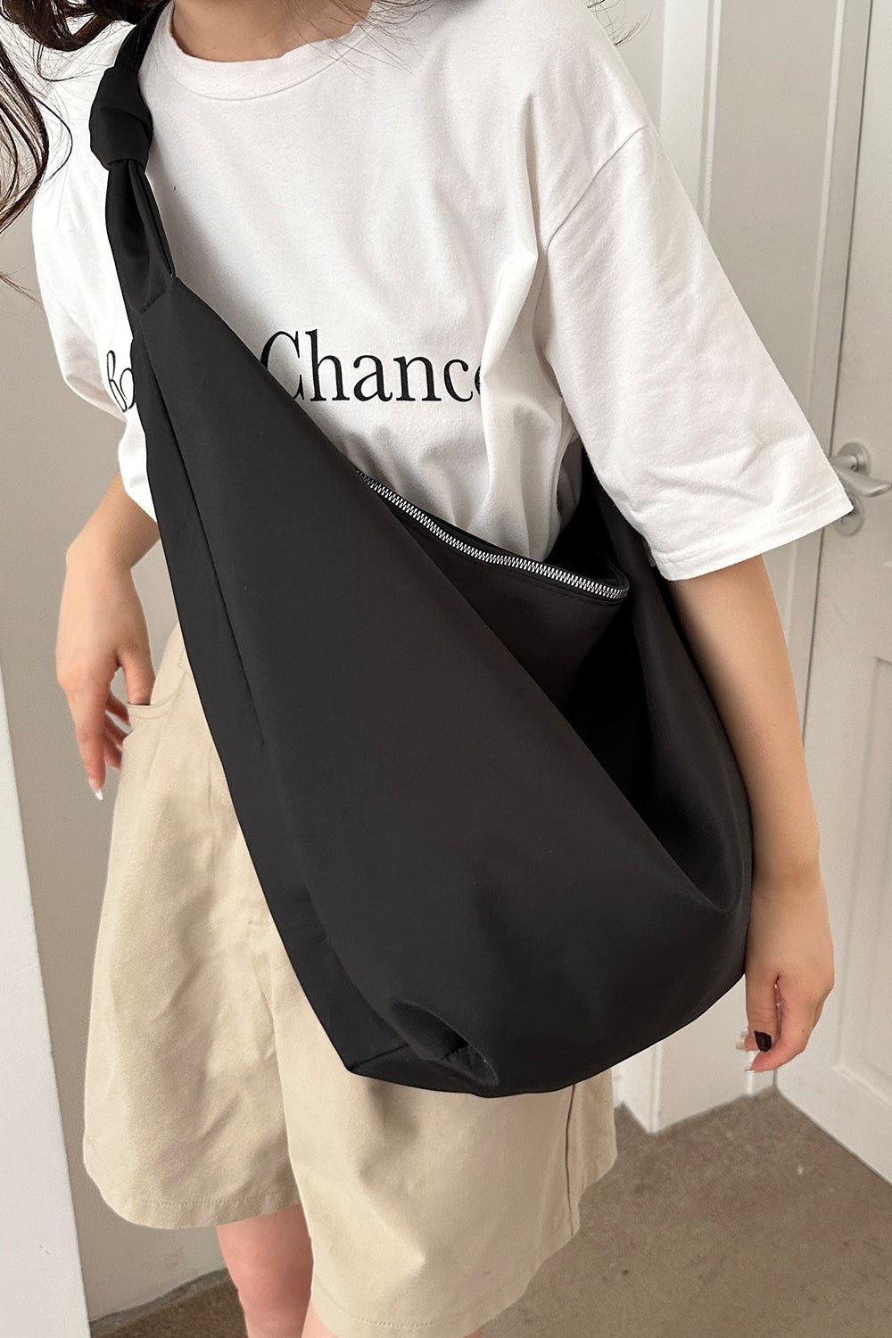 Oversize Nylon Crossbody Bag - Fashion Girl Online Store
