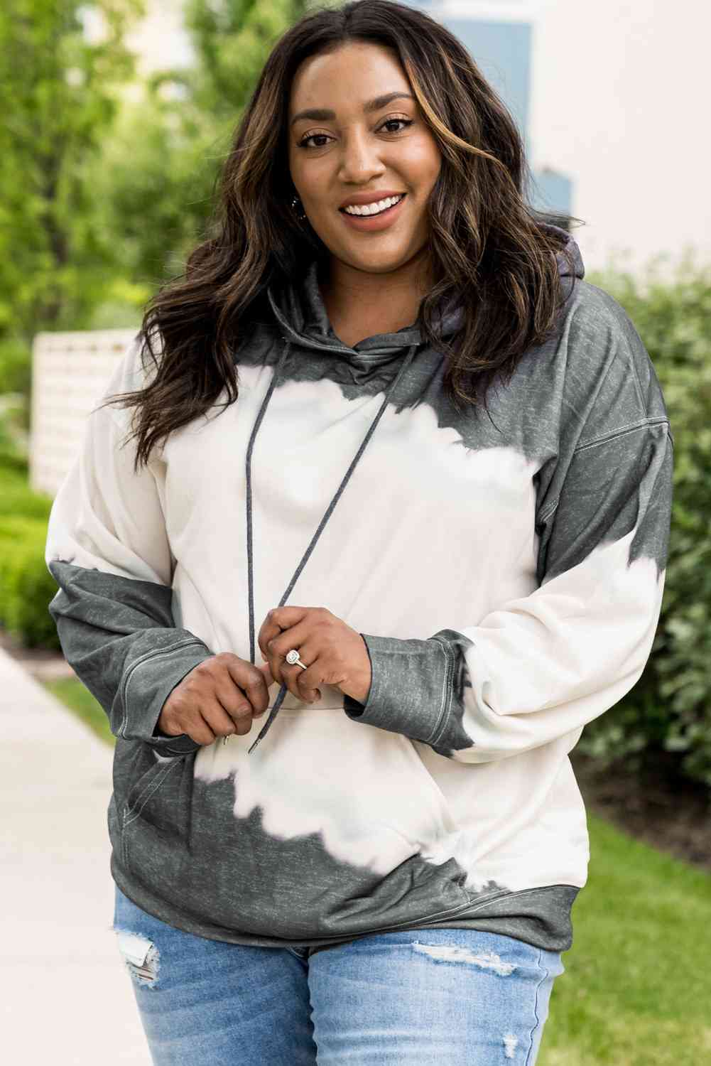 Plus Size Hoodie with Front Pocket - Fashion Girl Online Store