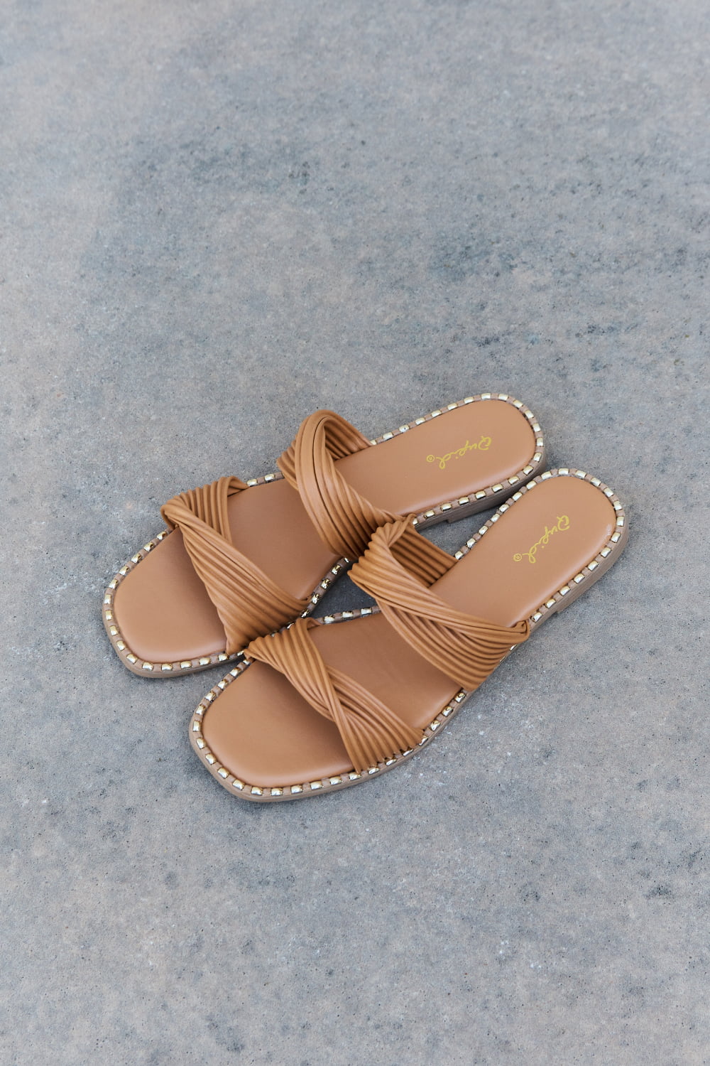 Qupid Summertime Fine Double Strap Twist Sandals - Fashion Girl Online Store