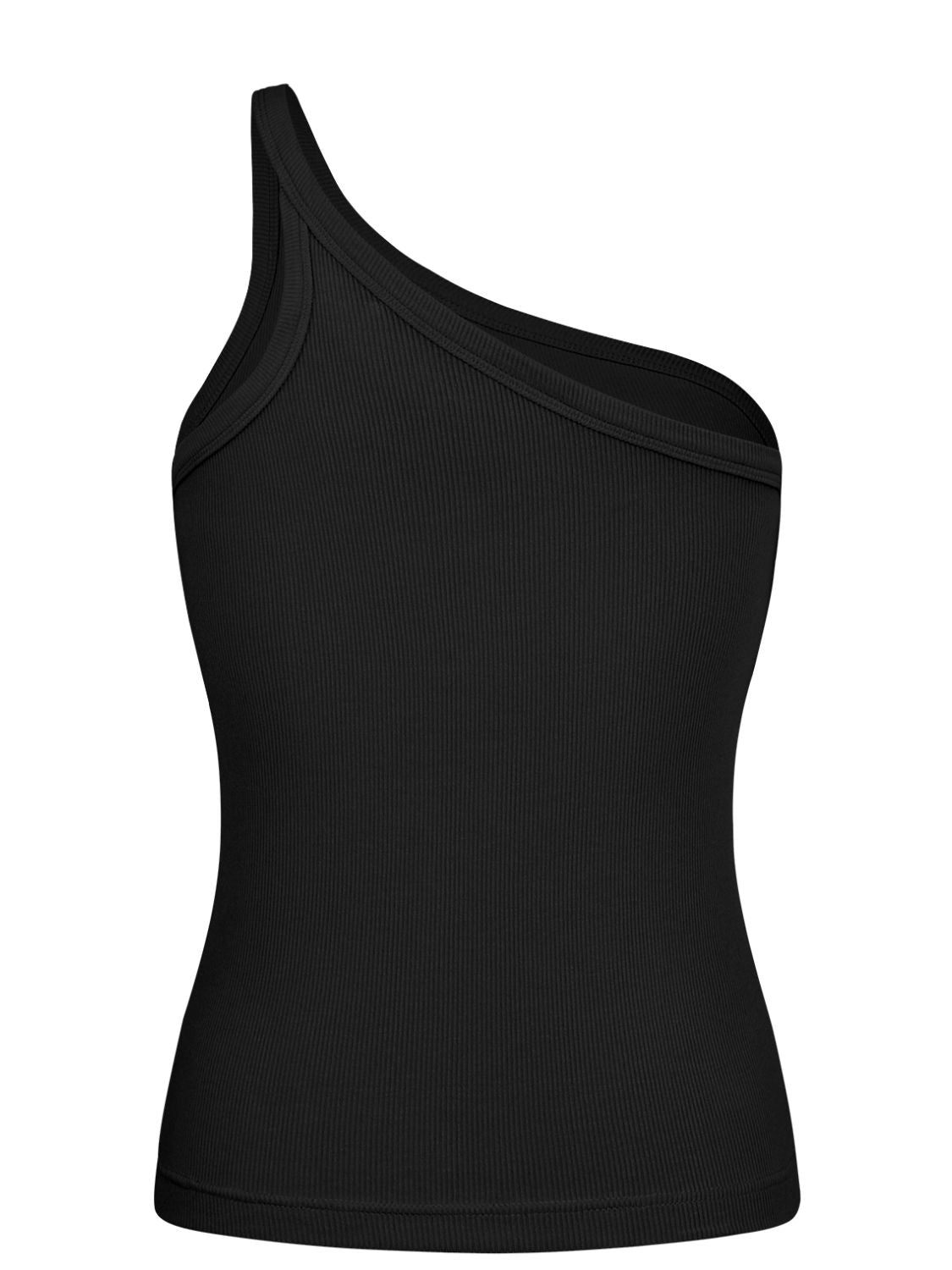 Ribbed One-Shoulder Tank - Fashion Girl Online Store