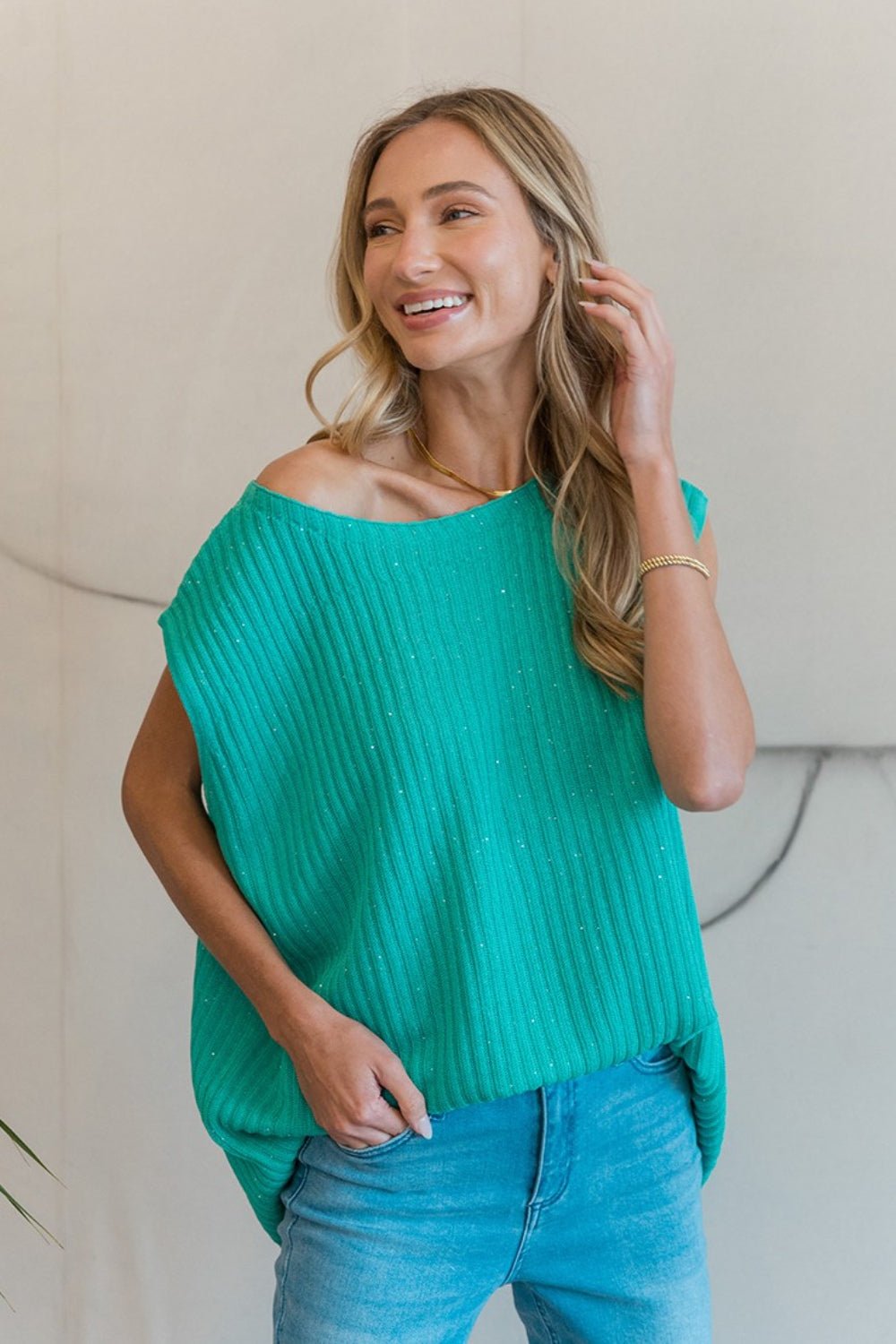 Sew In Love Ribbed Round Neck Sweater Vest - Fashion Girl Online Store