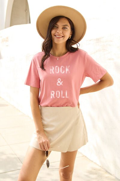 Simply Love Full Size ROCK & ROLL Short Sleeve T-Shirt - Fashion Girl Online Store
