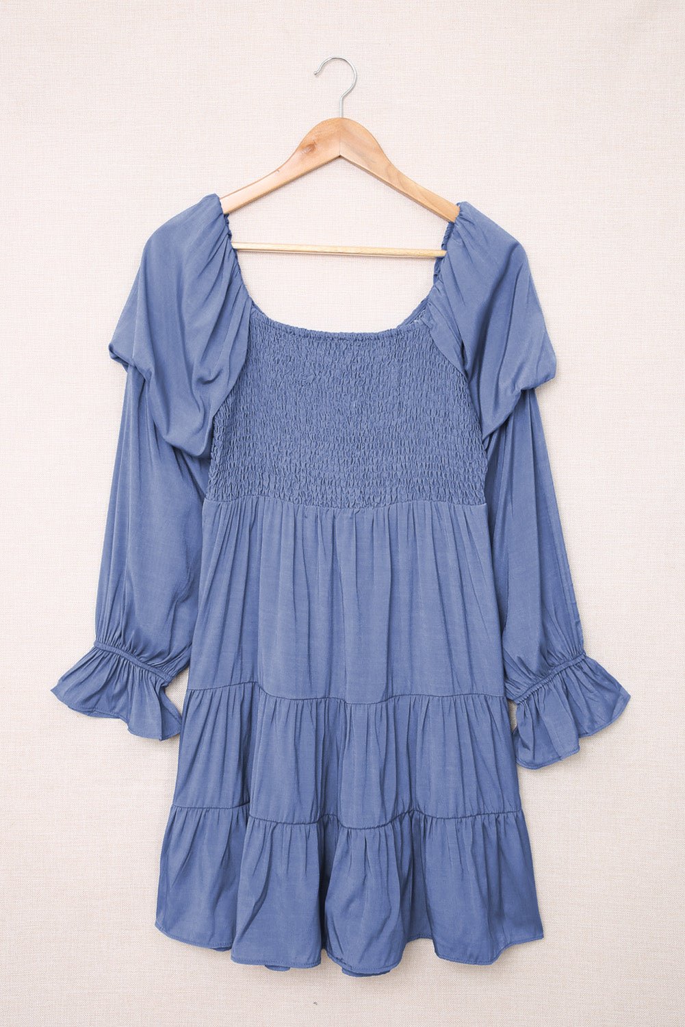 Smocked Off-Shoulder Tiered Mini Dress - Fashion Girl Online Store