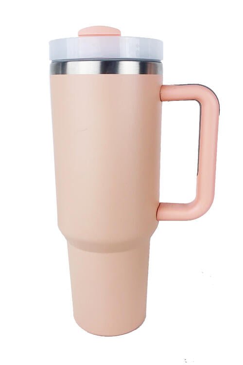 Stainless Steel Tumbler with Upgraded Handle and Straw - Fashion Girl Online Store