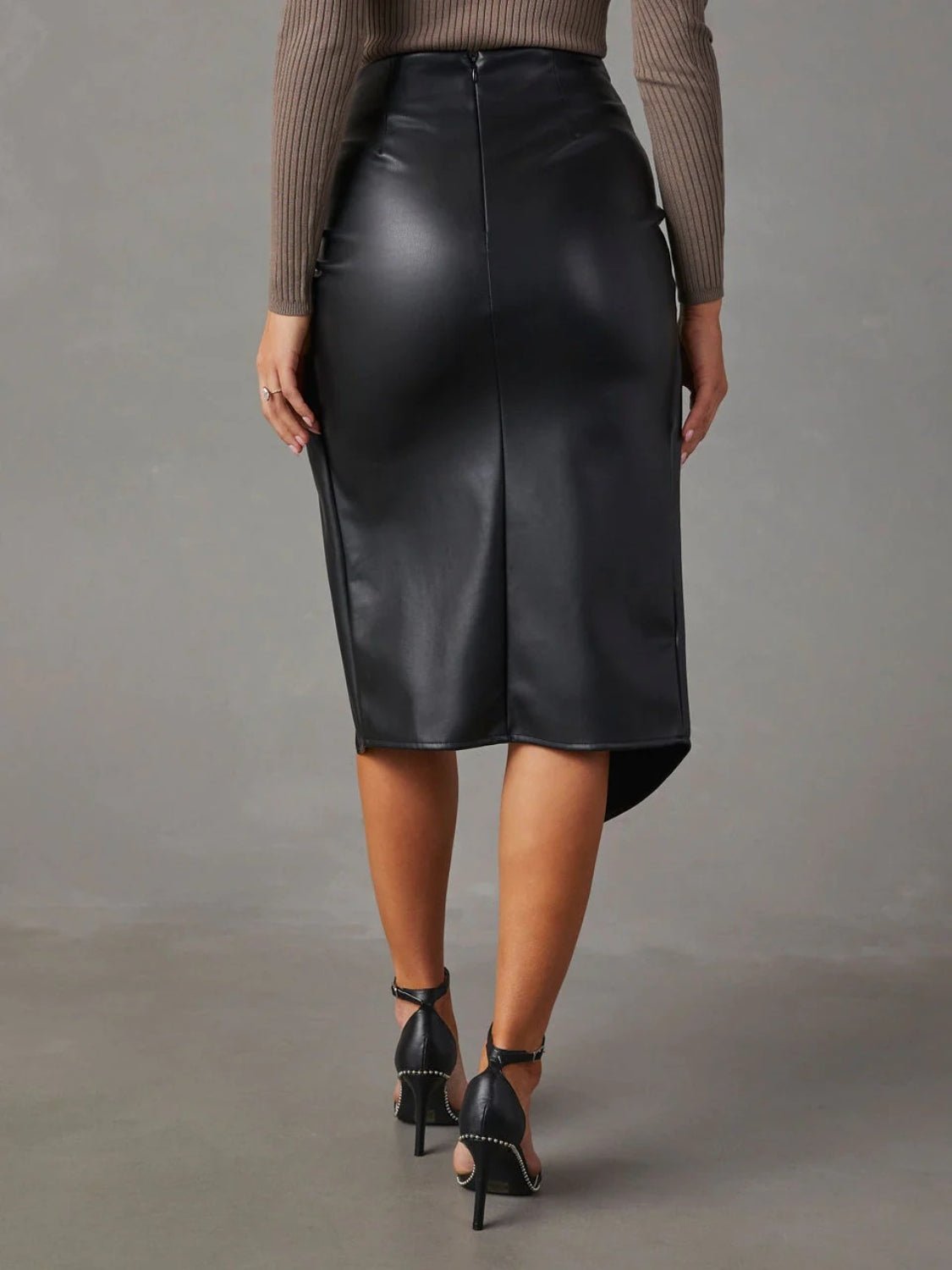 Twist Detail High Waist Skirt - Fashion Girl Online Store