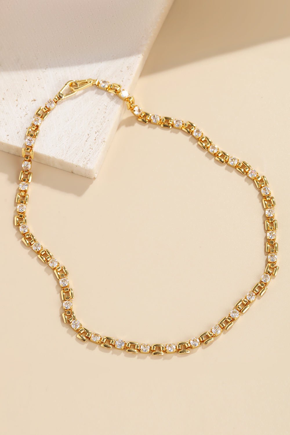 Zircon Decor Copper Necklace - Fashion Girl Online Store